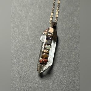 Quartz Crystal Necklace with Stones